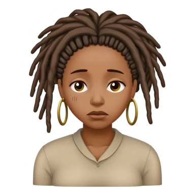 Black woman with locs sad sticker