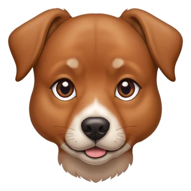 Realistic brown dog with dark eyes portrait sticker