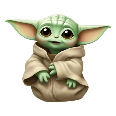 Baby yoda with butterflies  sticker