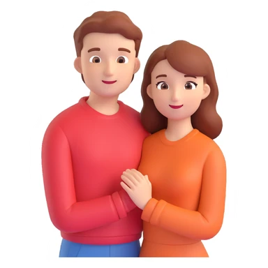 couple posing, close up pose, living room background sticker