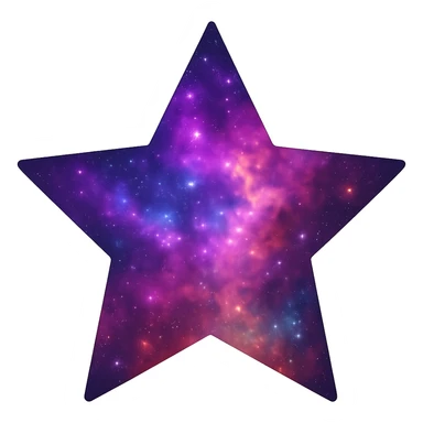 star with a cosmic nebula pattern sticker