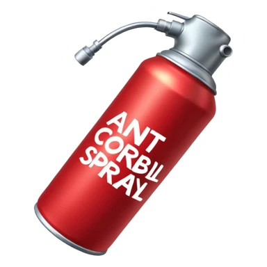 red spray can that says *Anti-cornball spray* on it sticker