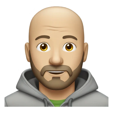 white man with bald head and beard hoodie sticker