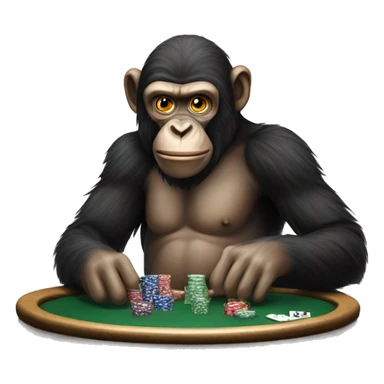 Poker playing ape  sticker