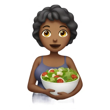 pregnant woman with salad sticker
