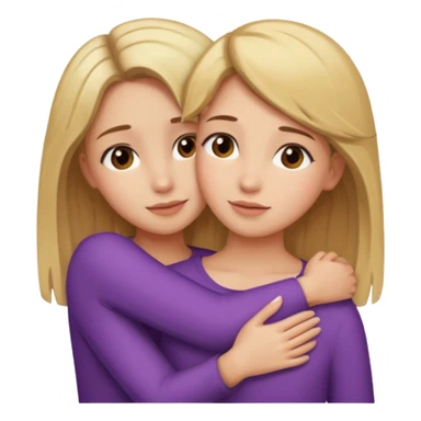 Hug blond girl brown-hair girl sticker
