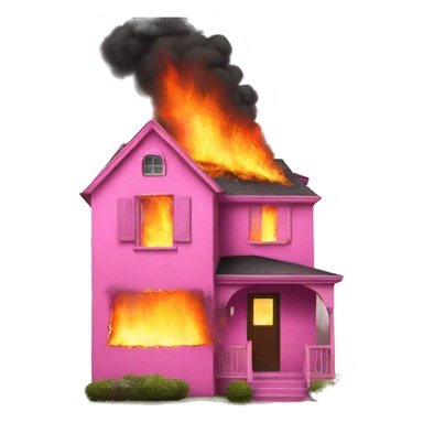 Pink house on fire sticker