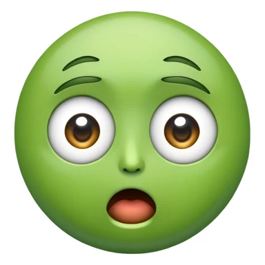 Green wow face emoji  sticker