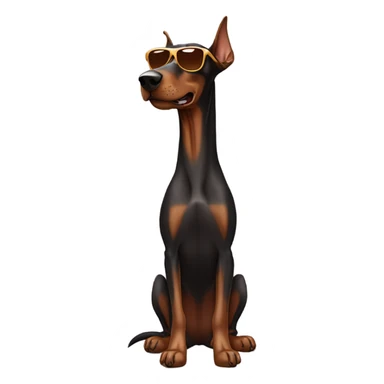 Brown Doberman wearing sunglasses  sticker