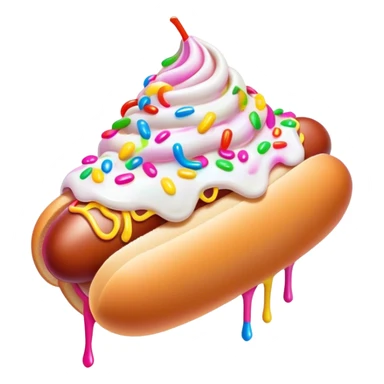 Melted neon  ice cream hot dog sundae sticker