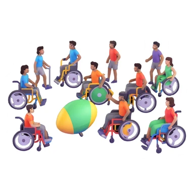 group of diverse people in an accessible activity space sticker