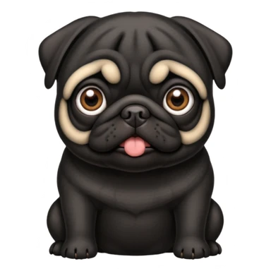 Black pug sticker