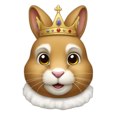 A rabbit that is a king sticker