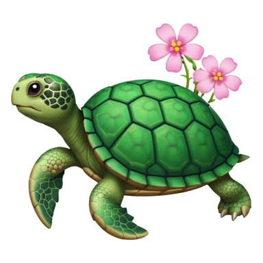 Turtle with blossom sticker
