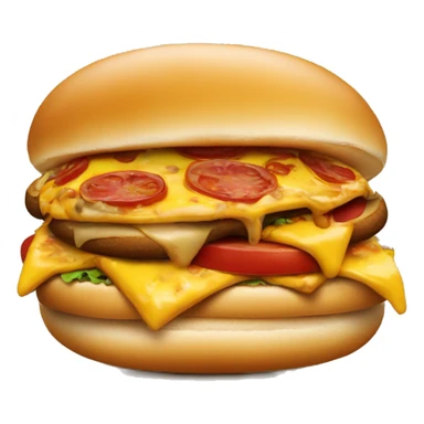pizza on a cheeseburger on a hot dog sticker