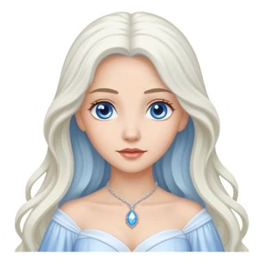 Good Witch of the North from the Wizard of Oz with light skin, blue eyes, white long hair, white outfit sticker
