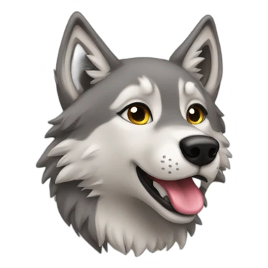 female wolf sending a kiss sticker