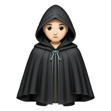 hooded cloak object icon, dark fabric cloak with deep hood, fantasy style, soft folds, 3D cartoon, mobile game icon style, centered, clean background, soft shadow, no text, no watermark
 
 sticker