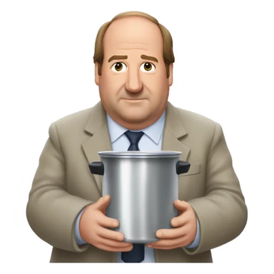 Kevin Malone with pot of soup sticker
