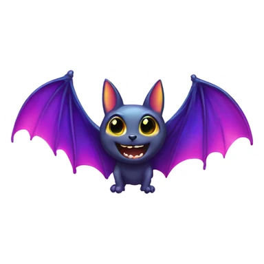 Lisa frank rainbow Halloween bat sticker