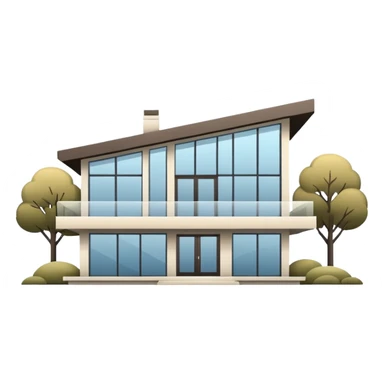 A modern house isolated on a plain background, clean architectural lines, large glass windows, minimalist design, neutral colors, soft studio lighting, high detail, realistic style
 sticker