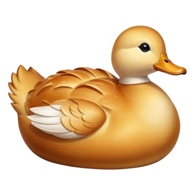 freshly baked bread in the shape of a duck, steaming hot, golden crust sticker