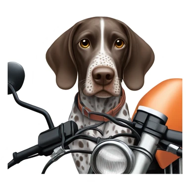German shorthair pointer on a dirt bike sticker