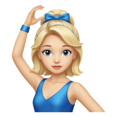 blue jazz style dance costume on girl with blonde hair sticker