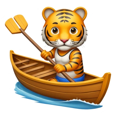 Tiger rowing a boat sticker