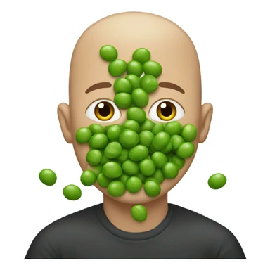 Bald man eating peas sticker