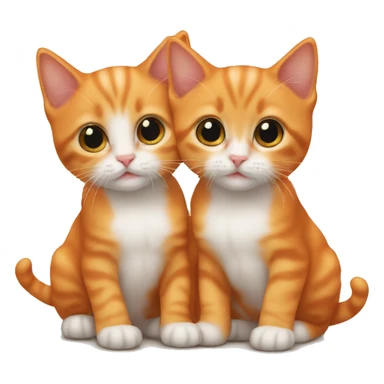 orange twin baby kittys sticker