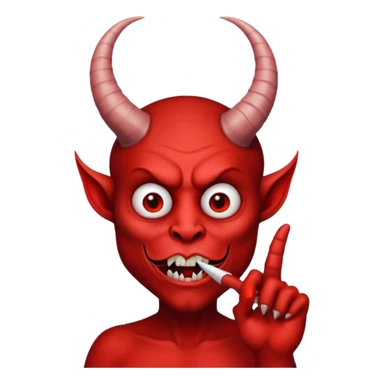 Creppy devil and shushing someone  🤫 like there figer over there mouth  sticker