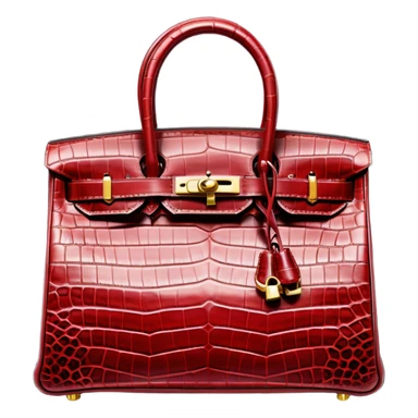 dark red hermes birkin bag crocodile  leather sticker