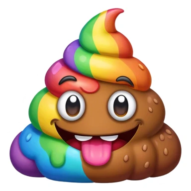a rainbow poop emoji monster sticker