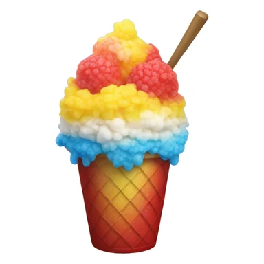 Hawaiian shaved ice with the colors red, yellow and blue sticker