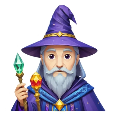 fantasy magic tarot card low poly sticker