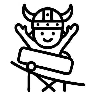 Icone un viking enfant qui sourie et qui est dans un roller coaster  sticker