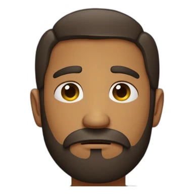 A sad brown man with a beard sticker