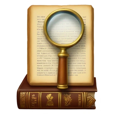 vintage book with magnifying glass sticker