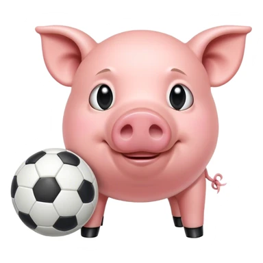 Soccer pig sticker