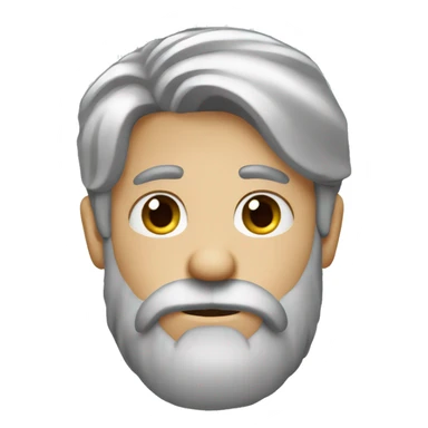 Single face palm grey hair beard sticker