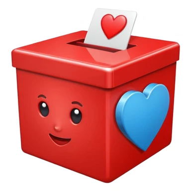 Vote box with heart  sticker