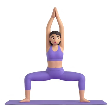person in warrior pose yoga sticker