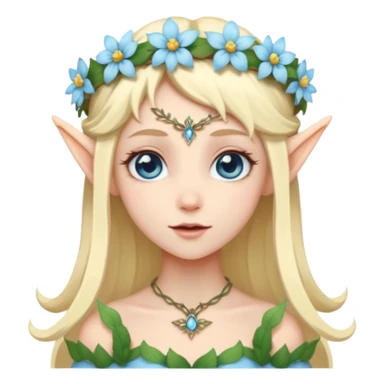 A pale blue eye blonde elf fairy sticker