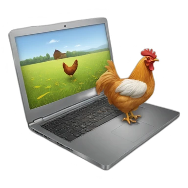 laptop-touched-by-chicken sticker