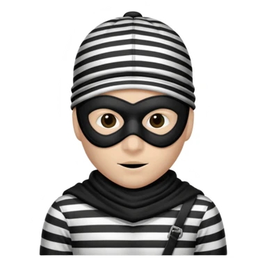 burglar with mask and black white clothes sticker