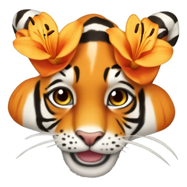 orange tiger lily  sticker