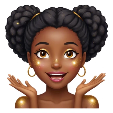 Beautiful black and fat girl glitter sticker