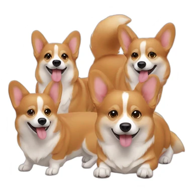 three_corgis sticker