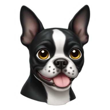 Black boston terrier sticker